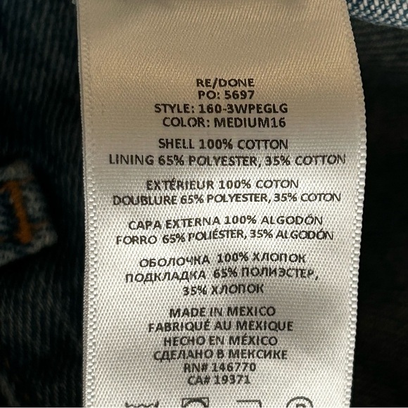 Re/Done 80’s Peg Leg Jeans Medium Wash size 29 Buttonfly - Picture 8 of 8